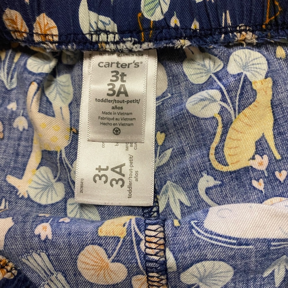Girls Carter’s Navy Blue Safari Print Shorts 3T - Picture 3 of 6